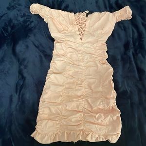 Light pink body con dress